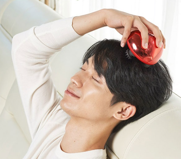 Tenminds Breo Scalp Stone Massager (Red) - Relax. Refresh. Revitalize Your Scalp